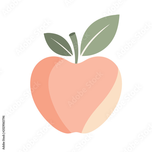 Tableau sur toile Peach icon, fruit symbol, vector illustration, peachy color