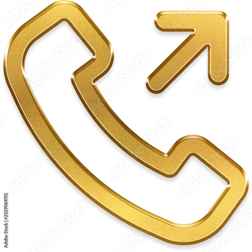 Fotografija Phone outgoing gold line icon stroke minimal