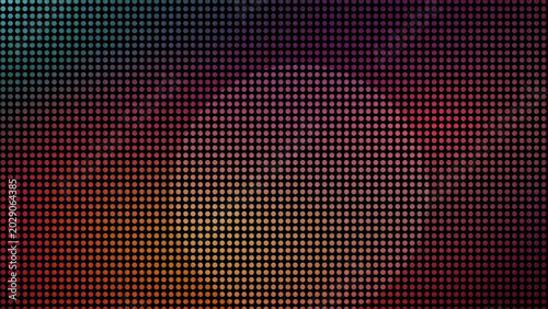 Vibrant Halftone Dot Gradient Background with Digital Mesh Pattern