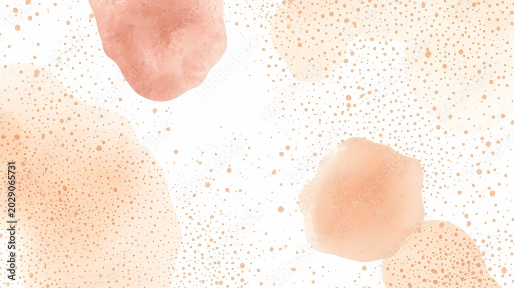Fototapeta premium Peach Watercolor Splash Background with Cream Speckle Texture