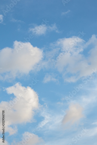 White Fluffy Clouds in Blue Sky