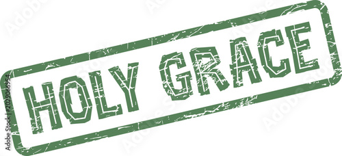 Foto Elegant green rubber stamp with the inspiring words Holy Grace representing divi