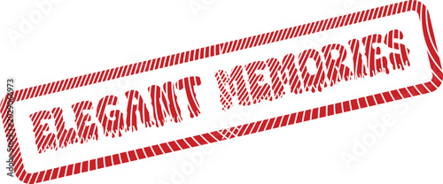 Foto Elegant Memories Text in a Distressed Red Rubber Stamp Form for Nostalgic Projec