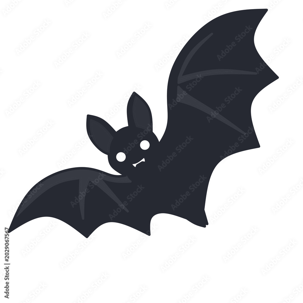 Fototapeta premium Minimalist Cute Bat Vector Icon Illustration for Halloween Design