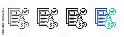 Loan Application Status Icon Collection Different Style Outline