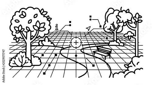 Digital mapping and scanning of a public park environment