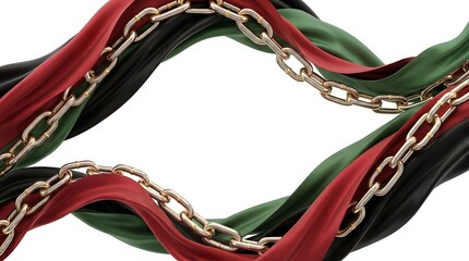 Luxury Juneteenth Celebration Background with Broken Chains and Ribbons