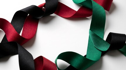 Minimal Square Juneteenth Poster with Elegant Ribbon Curls
