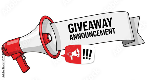 Fotografie Giveaway Announcement Megaphone Illustration.