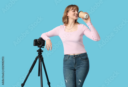 Beautiful young woman with ...
