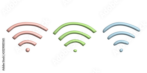 Set of 3d free wifi spot zone sign Public wi-fi area sign Wireless internet clipart For print, web, design, decor 3G, 4G, 5G, 6G, IoT