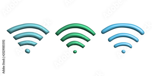 Set of 3d free wifi spot zone sign Public wi-fi area sign Wireless internet clipart For print, web, design, decor 3G, 4G, 5G, 6G, IoT