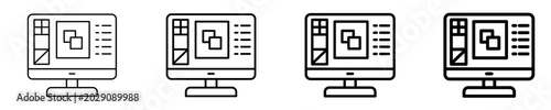 Tableau sur toile Web Preview Icon Set Different Style Collection