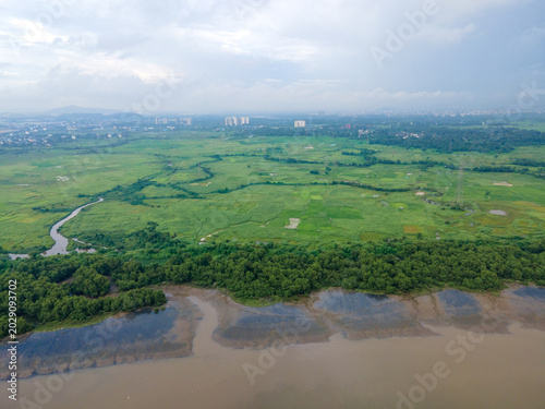 Photography Aerial Photography of thane Creek and mangroves