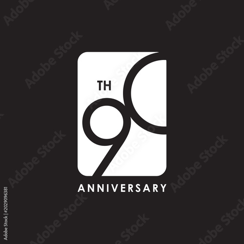 90 years anniversary special day logo template for celebration event