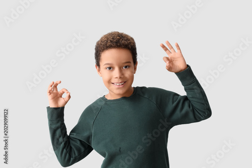 Little African-American boy...
