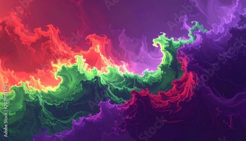 Vibrant colorful smoke wave pattern.