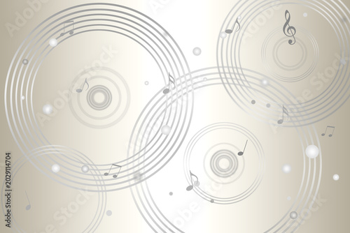 宇宙と音楽、音のイメージの背景イラスト