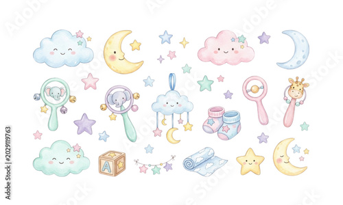 set of baby elements