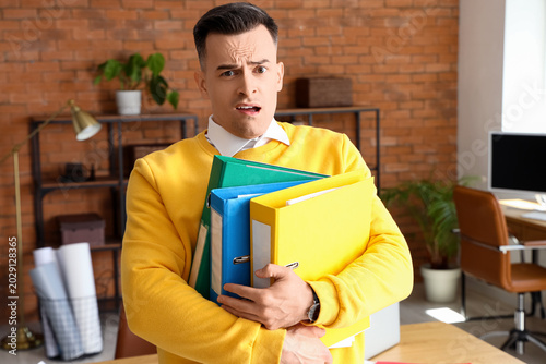 Stressed businessman with f...