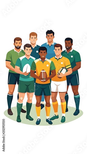 A group of rugby players standing together