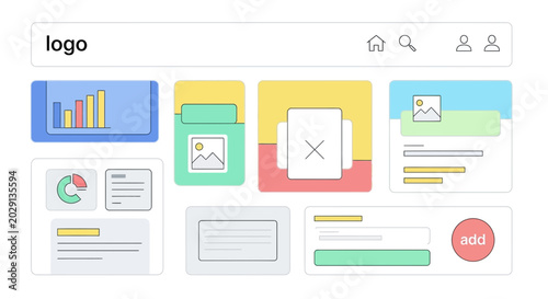 Digital interface design, web elements, ui ux design, mockups
