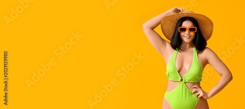 Beautiful young woman in st...
