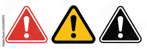 Billede på lærred warning danger icon set