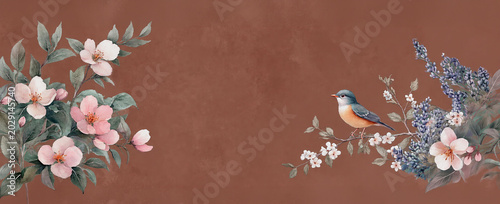 spring flowers on the wall