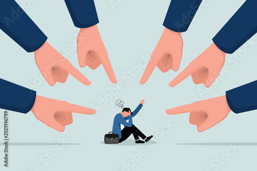 фотографія Bad work culture makes employees exhausted and depressed, afraid of failure and responsibility, authoritarian bosses point fingers and blame stressed employees