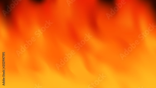 Realistic fire flames background. Burning fire texture with detailed flame and smoke. Vector illustration for heat, danger and energy design.