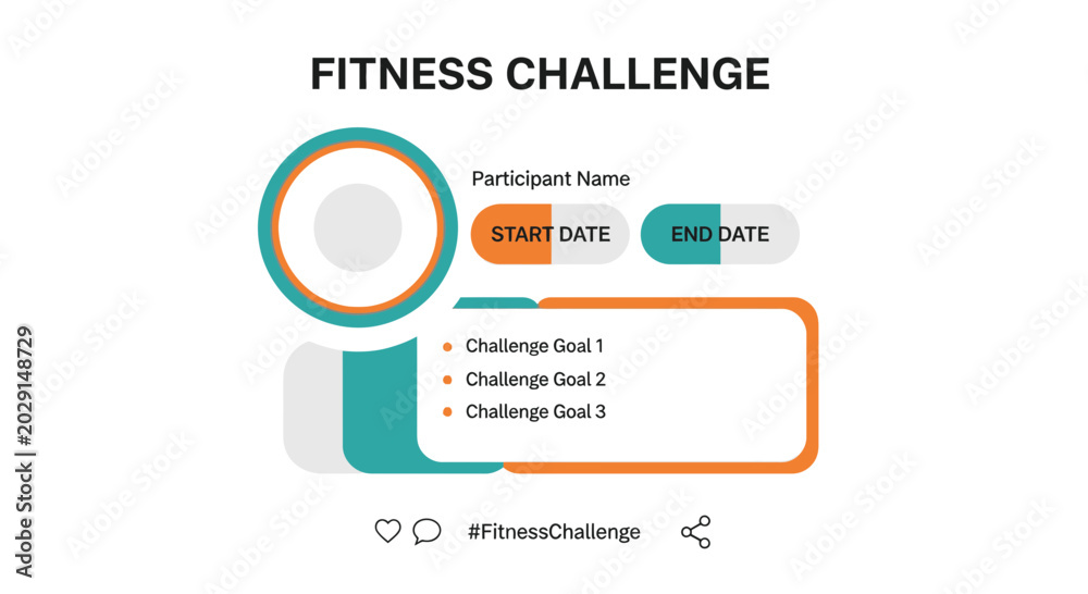 Fototapeta premium Fitness Challenge Tracker Template