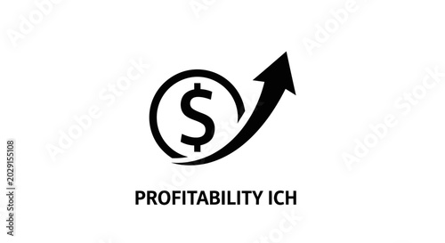 Tableau sur toile Illustrative icon symbolizing increasing financial profitability and upward busi