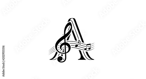 Letter A Incorporating Musical Elements