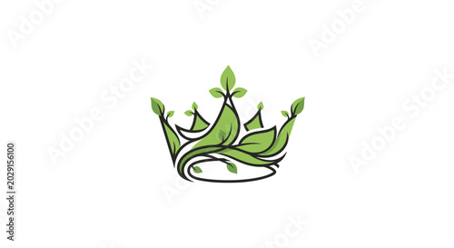 Green Leaf Crown Logo