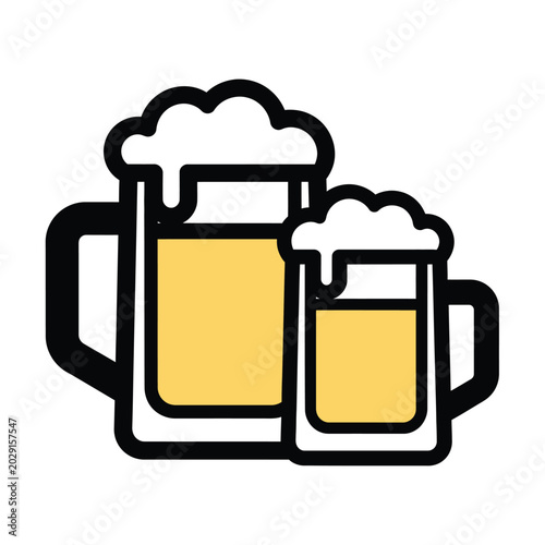 Beer Mugs with Frothy Foam for Refreshing Drinking Experience