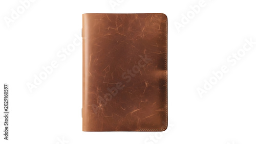 Vintage Brown Leather Bound Journal or Notebook.