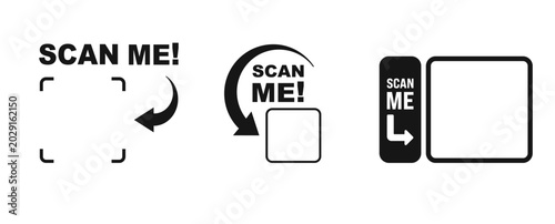 Foto Minimalist Scan Me QR Code Borders - Black Call to Action Frames