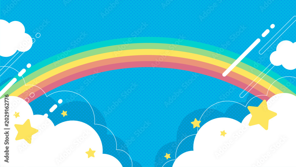 Obraz premium 虹と星と雲
