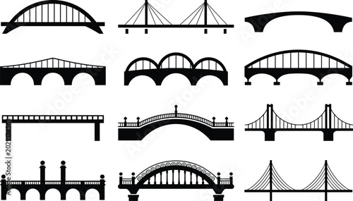 Photos Creative collection of bridge silhouette designs showcasing diverse architectura