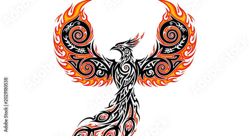 Photos Mythical Phoenix Bird in Flight.