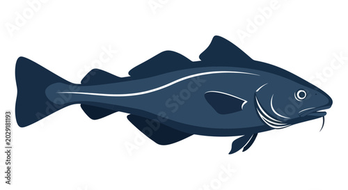 Schilderij op canvas Atlantic Cod Fish Illustration - Seafood and Marine Life