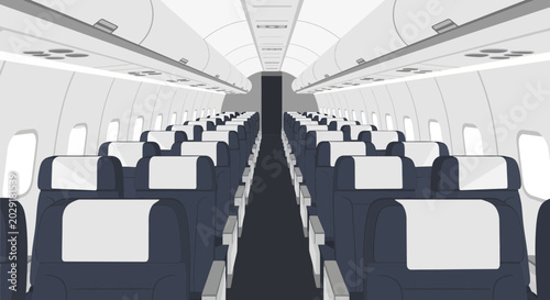 Airplane seats on a passenger jet.