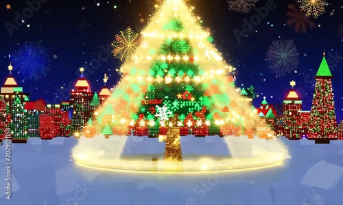 Vibrant digital depiction of Christmas celebrations.
