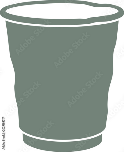 Bilde på lerret Disposable plastic cup silhouette showing a dented and crinkled texture
