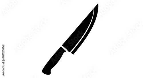 Cuadro en lienzo Black kitchen knife with handle.