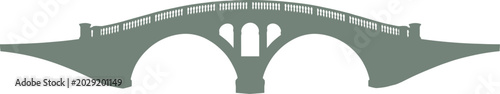 vector can be editable Simple arched bridge silhouette over a calm river