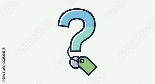 Minimalist Question Mark Icon with Price Tag