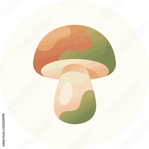 Bild auf Leinwand Colorful illustration of a mushroom.
