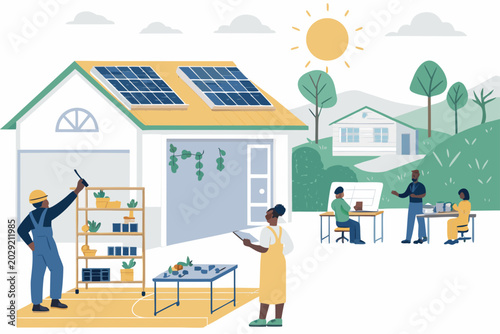 Community Solar Training Classroom Background With